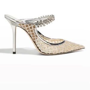 Brand New Jimmy Choo Bing 100 Crystal Strap Mules